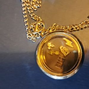 Magnetic glass locket necklace Tardis lightning micky arrow